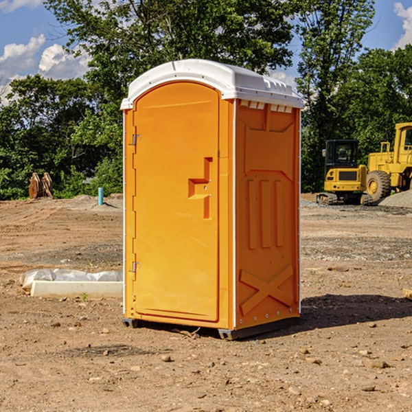 how often are the portable restrooms cleaned and serviced during a rental period in Jackson County TN